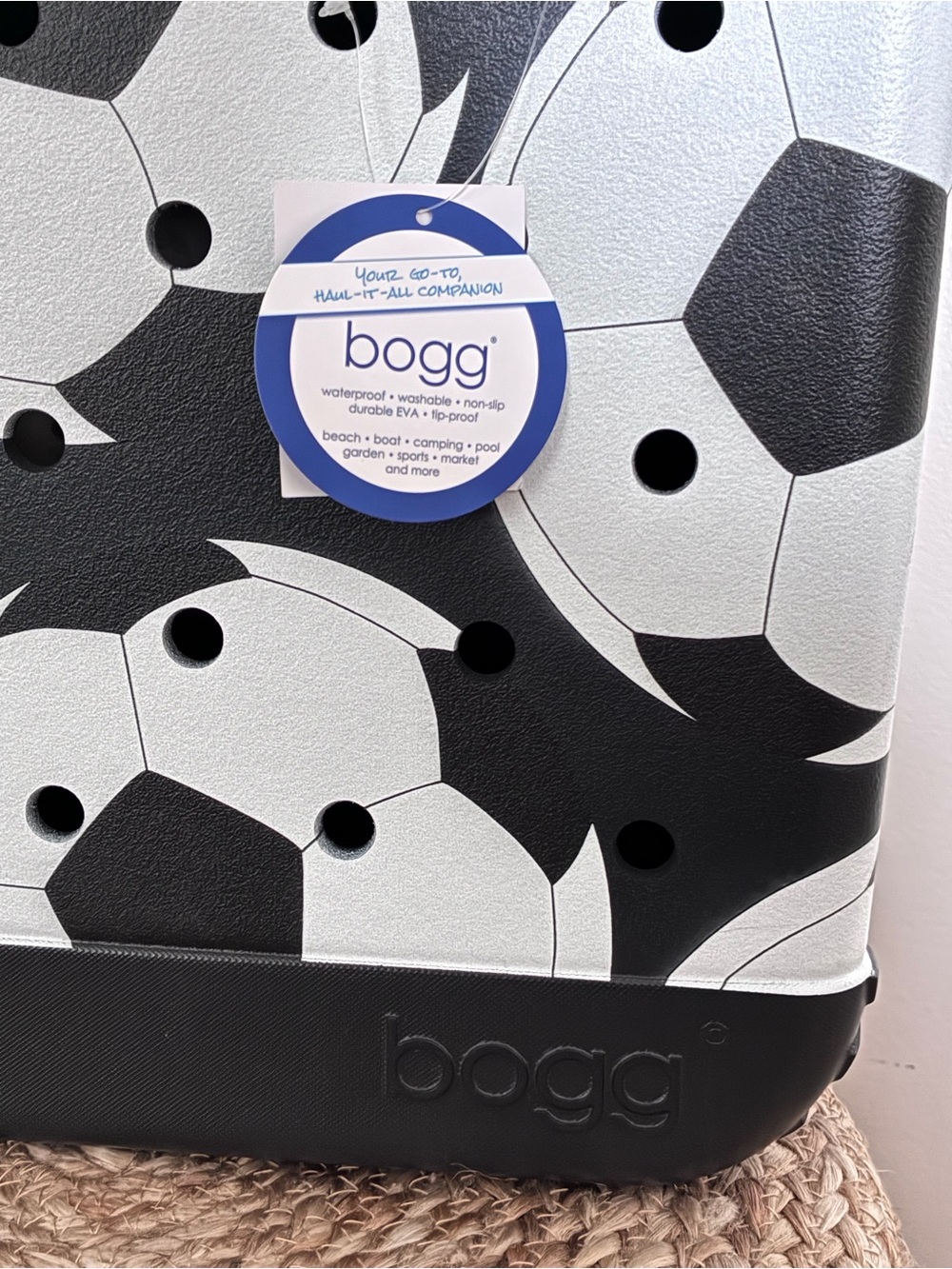 NWT! Bogg Baby Bag “Let’s Kick It” Soccer Pattern - Medium Size - Picture 3 of 10